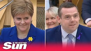 Douglas Ross jokes Nicola Sturgeon still owes him £100 as he pays tribute to First Minister [upl. by Eidoj553]