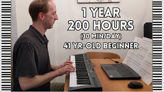 1 year of Piano Progress 41yearold selftaught beginner [upl. by Enidualc275]