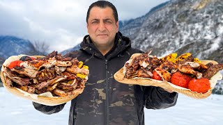 I PREPARED A WHOLE MOUNTAIN OF FOOD TO KEEP EVERYONE FULL LAMB AND CHICKEN SHISH KEBAB [upl. by Abner]