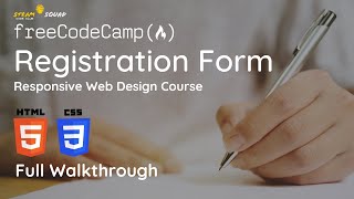 FreeCodeCamp  Responsive Web Design  Registration Form [upl. by Boulanger]