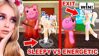 Playing PIGGY While Being SLEEPY VS Being ENERGETIC Roblox [upl. by Joete]