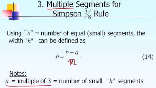 Lecture 0708 Simpsons 38 Rule for Integration Part 3 of 7 [upl. by Nomae]