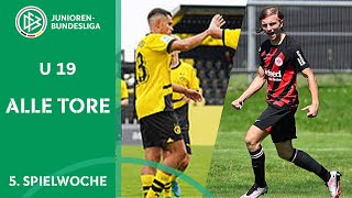 BVB behält weiße Weste 5 Tore SGE weiter TOP  Alle Tore der AJuniorenBundesliga  Spieltag 5 [upl. by Ellenhoj872]