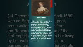 Aphra Behn Most Important Writers  famous Writers englishliterature ugcnet [upl. by Marih]