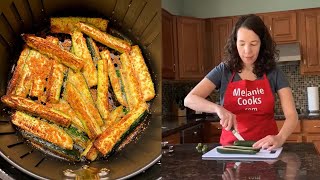 Air Fryer Zucchini Fries  Keto No Breading [upl. by Wyatt]