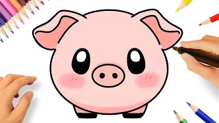 COMO DESENHAR UM PORQUINHO FOFO FÁCIL 🐷❤️ [upl. by Tim10]