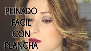 Peinado fácil con puntas hacia afuera y plancha para pelo corto  Roroma Makeup [upl. by Dnalram]