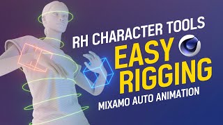 CINEMA 4D Easy Rigging Rh Character Tools With Mixamo Tutorial l Rh Character Tool 튜토리얼 [upl. by Zilvia625]