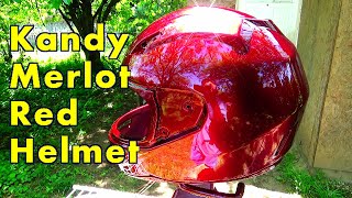 Motorcycle Helmet Painted Candy Merlot Red  ALLKANDY WET WET PLUS KANDY PAINT  BRANDYWINE [upl. by Stamata405]