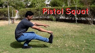 How to Pistol Squat in Hindi  Easy Beginner Progression Steps  Vikas Choudhary [upl. by Nordgren]