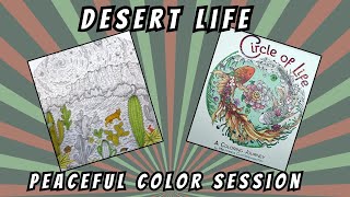 Circle Of Life Coloring Book  Bobcat Desert Cactus Scene  Completed Coloring Page [upl. by Yewed]