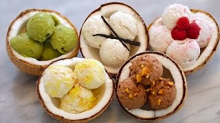 5 NEW Ice Cream Flavors  DairyFree Coconut Recipe Homemade Ice Cream No Machine [upl. by Durer]