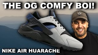 COMFORT FIRST Nike Air Huarache Shadow Black Midnight Navy  Unbox On Feet Detailed Review [upl. by Charline193]