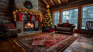 Winter Wonderland Retreat  Cozy Fireplace Christmas Cheer and Snowy Forest [upl. by Pendergast]