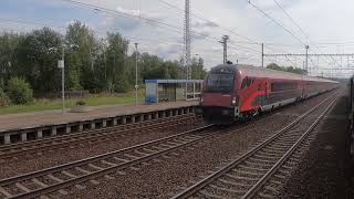 Przelot pociągu OBB Railjet 160 kmh na stacji Zámrsk  Czechy [upl. by Ynavoeg]