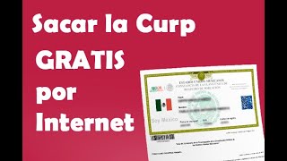 Sacar Curp Gratis por Internet [upl. by Nesahc992]