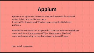 A Small Overview on Appium [upl. by Neumark907]