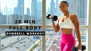 20 min Full Body Workout  DUMBBELLS  Muscle amp Strength [upl. by Aenitsirhc]