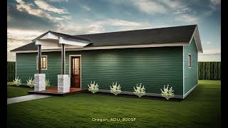 2 Bedroom 1 Bath 800SF Floor Plan ADUSmall Home Granny FlatOregon ADU 800SF [upl. by Kcired749]