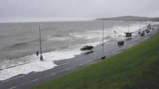 Rhos on sea high tide april 2010mov [upl. by Brendin]