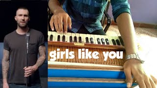 Maroon 5  girl like you song in harmonium [upl. by Bluh]