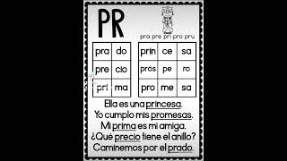 Sílabas Trabadas Pr pra pre pri pro pru alfabetización bavaropuntacana republicadominicana [upl. by Lilhak]