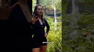 Exploring waterfalls 😋✨ 10falls modellife oregon silverfalls [upl. by Noirod]