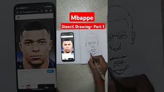 Freehand Stencil drawing  Mbappe mbappe stencil drawing shorts [upl. by Atived527]