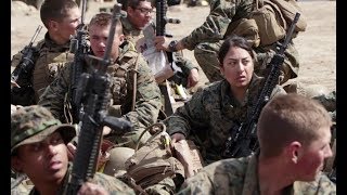 Camp Pendletons First FEMALE integrated Marine Combat Training Company conducts LIVEFIRE MANEUVER [upl. by Floria]