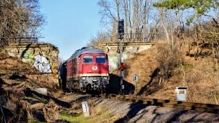 LEG 132 158 mit Kalkkübelzug Ausfahrt Langenstein [upl. by Ettedanreb]