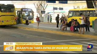 Tarifas de ônibus em Joinville são reajustadas no primeiro dia útil do ano [upl. by Epolenep]