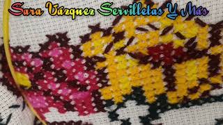 Terminado la Flor amarilla De Punto Grande 🌼🌼🌼🌼Sara Vázquez Servilletas Y Más [upl. by Ibbor]