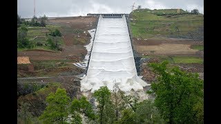 Oroville Dam spillway get wet after a twoyear hiatus [upl. by Tannie]