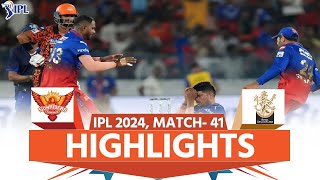 RCB vs SRH IPL 2024 Highlights Royal Challengers Bengaluru vs Sunrisers Hyderabad  full Highlights [upl. by Corissa546]