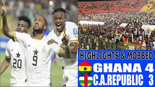 GHANA BLACK STARS 43 WIN AND HOW THE SUPPORTERS MOBBED BLACK STARS PLAYERS [upl. by Salomie700]