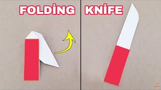 kağıttan katlanabilir bıçak yapımı   paper FOLDİNG knife [upl. by Evvie]