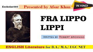 Fra Lippo Lippi Robert Browning Summary in Hindi  English Literarture [upl. by Novello]