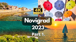 Novigrad Croatia  4K UHD Walking Tour With Captions  2023 NEW  City Sounds PART 1 [upl. by Larner]