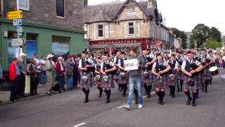 Burntisland Pipe Band Highland Games Parade Pitlochry Perthshire Scotland [upl. by Tnahs763]