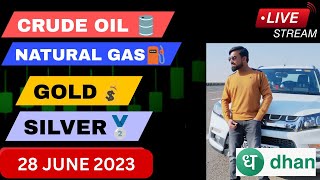 MCX LIVE MARKET TRADING 28 JUNE 2023 GOLDCRUDEOILSILVER COPPER NATURALGAS MCX FOREXdhanapp [upl. by Aiynat]