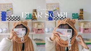 Crochet Bear Scarf🐻 Hướng dẫn móc mũ tai gấu liền khăn choàng xinh xinh🐻 Vyvascrochet [upl. by Mcwilliams]