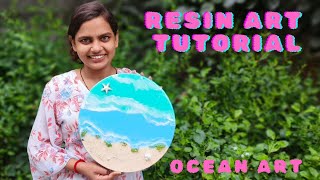 RESIN EPOXY OCENA ART STEP BY STEP TUTORIALHOW TO CREATE CELLS amp LEASING oceanart resin art diy [upl. by Svetlana318]