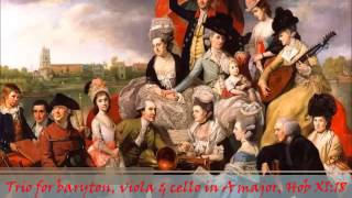 J Haydn  Hob XI18  Trio for baryton viola amp cello in A major incipit [upl. by Ahsinut929]