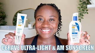 CERAVE ULTRALIGHT MOISTURIZING LOTION vs CERAVE AM FACIAL MOISTURIZING LOTION  SUNSCREEN REVIEW [upl. by Osnofedli]