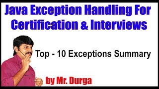 Java Exception Handling  Top  10 Exceptions Summary  by Durga Sir [upl. by Rivers]