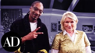 Snoop Dogg and Martha Stewart Give Tour of Potluck Dinner Party Cooking Show  Architectural Digest [upl. by Aliuqaj]