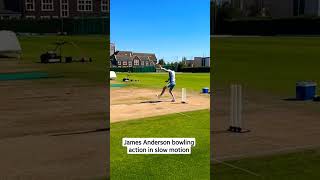 James Anderson bowling action in slow motion jamesanderson englandcricket [upl. by Earesed]