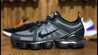 NIKE AIR VAPORMAX 2019 BLACK REVIEW ON FEET UNBOXING [upl. by Yelak340]