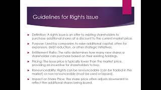 Rights and Bonus Issue Guidelines [upl. by Knobloch]