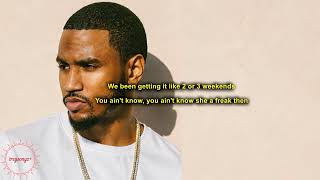 Trey Songz  Girlfriend Can Come Too Lyrics [upl. by Grissel]